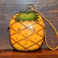 卡通硬币包可爱手工水果包手绘创意小钱包真皮零钱包女迷你菠萝包