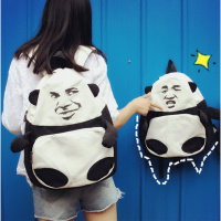 金馆长恶搞表情背包男个性潮流印花学生复古书包女韩版可爱双肩包