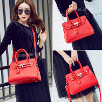 包包2018新款女包单肩斜挎包铂金包欧美女士手提包结婚红色新娘包