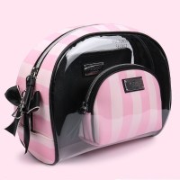 化妆包欧美大容量手包大号透明防水洗漱收纳包简约便携三件套