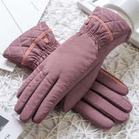 保暖羽绒棉手套女冬季加厚加绒骑车触屏防寒防风春秋冬天户外可爱