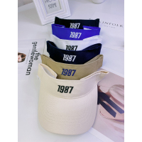 富名洋帽子女夏季空顶鸭舌遮阳帽韩版潮防晒太阳帽跑步无顶马尾棒球帽男