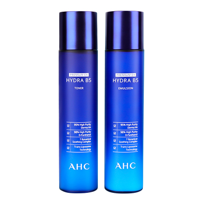 AHC玻尿酸水乳套装 B5玻尿酸水120ml+乳120ml 补水保湿舒缓镇定肌肤水油平衡 学生护肤品