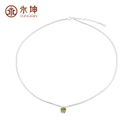 永坤珠宝时尚绿宝石满天星菜花单钻项链送闺蜜生日礼物