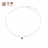 永坤珠宝时尚绿宝石满天星菜花单钻项链送闺蜜生日礼物