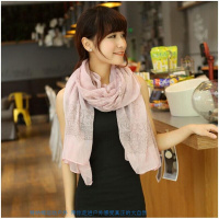 韩版春秋季女士雪纺围巾丝巾英伦横条格子围巾披肩两用超长