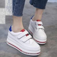 春秋小白鞋女魔术贴松糕厚底休闲百搭旅游白鞋透气内增高上新