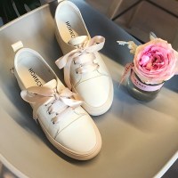 春季5cm浅口丝带透气内增高小白鞋 女休闲系带蝴蝶结旅游板鞋上新