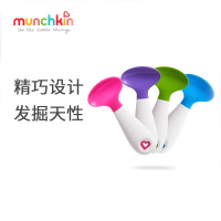 美国munchkin麦肯齐满趣健婴儿宝宝辅食勺左右手吃饭方便训练勺[2支装]四种颜色随机发货