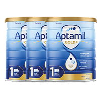 Aptamil 澳洲爱他美金装 婴幼儿配方奶粉 1段(0-6月)900g/罐 新西兰原装进[3罐装]