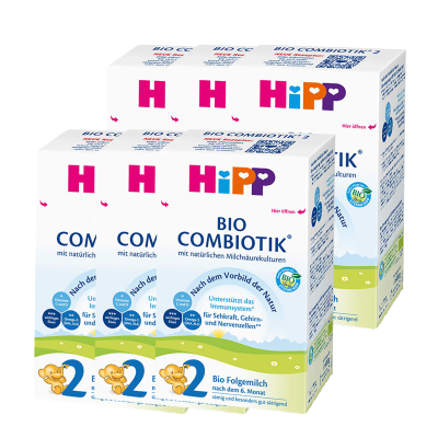 德国hipp喜宝有机益生菌配方2段奶粉600g/盒适合6-12个月宝宝2022新版[6盒装]