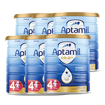Aptamil澳洲爱他美金装奶粉 4段900g/罐 2岁以上宝宝适用[6罐装]效期:25.6