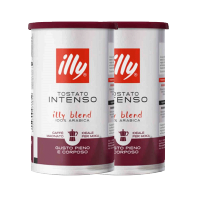illy意利咖啡进口手冲过滤式 深度烘焙咖啡粉200g手冲过滤烘焙精品咖啡粉无糖[2罐装]