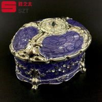 镶钻首饰盒公主欧式韩国宫廷复古饰品收纳盒珠宝戒指盒