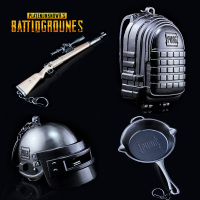 绝地求生刺激战场模型吃鸡周边三级头盔包甲98K枪钥匙扣玩具挂件