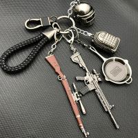 吃鸡游戏绝地求生大逃杀汽车钥匙扣链 男士金属98k枪模型道具挂件