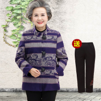 中老年人春秋装60-70-80岁奶奶装上衣老人衣服妈妈装女装唐装外套