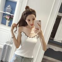 2018夏季新款韩版波浪边针织吊带背心女修身显瘦内搭打底衫上衣潮