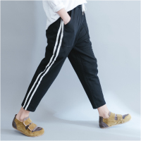 外贸女装200斤秋装胖mm裤子女宽松大码休闲显瘦运动九分裤哈伦裤