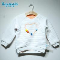 宝贝巴迪童装2018年冬款 女童圆领棉质夹棉长袖T恤