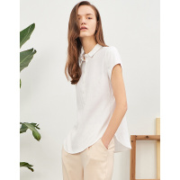 德玛纳2018夏季新款韩范半袖修身立领正装显瘦上衣