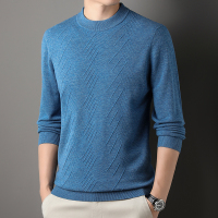 高端名牌100%纯羊毛加厚毛衣春秋男士中年毛衣保暖半高圆领针织衫羊绒衫保暖男装打底衫品牌毛衣男商务休闲大码毛线衣正品