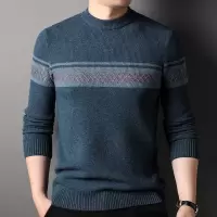 免费试穿 加厚纯羊绒衫男圆领保暖针织衫2024春秋新款100%山羊绒中老年爸爸毛衣羊毛衫品牌毛衣男商务休闲大码毛线衣正品