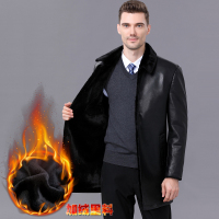 免费试穿 送运费险春秋新款海宁真皮皮毛一体加厚外套爸爸装貂绒皮衣中年休闲外套男高端外套正品官方旗舰店