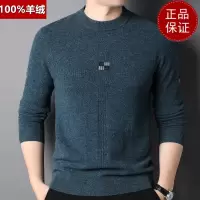 免费退换 2024春秋新款山羊绒衫男提花打底衫圆领大码宽松羊毛针织毛衣长袖山羊绒不褪色保暖舒适全羊毛新品特价大牌同款