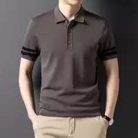 夏季新款男士翻领纯色针织短袖t恤韩版男装修身半袖polo衫上衣潮
