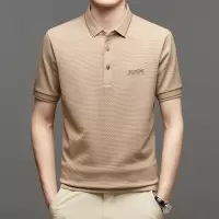 夏季新款男翻领短袖t恤中青年polo衫男装纯色半袖体恤衫
