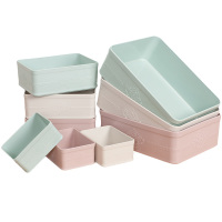 收纳盒桌面无盖塑料长方形整理盒抽屉分格杂物盒子带盖加厚储物筐