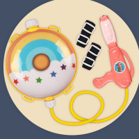 儿童戏水水枪抽拉式宝宝背包水枪男孩喷水呲水沙滩打水仗玩具-彩虹甜甜圈背包水枪