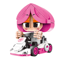 星堡积木正版授权跑跑卡丁车模型赛车周边玩具90后怀旧游戏男孩子-61004蓝蓝 /321颗粒