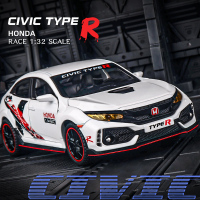 仿真1:32汽车模型停车库声光场景GTR藤原豆腐店AE86思域车模展示盒摆件收藏 本田红标思域type 拉花版/颜色随