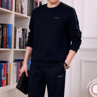 锋非凡品牌运动服套装男春秋薄款圆领长袖卫衣长裤休闲运动装大码中老年运动套装男爸爸装