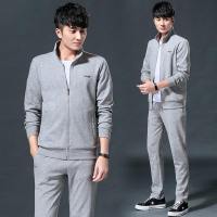 锋非凡 品牌卫衣套装男秋装纯色休闲运动服装男立领外套长袖两件套运动套装男