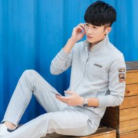 锋非凡 品牌运动套装男春秋季2020新款学生立领开衫长袖卫衣外套男装学生外套韩版跑步锻炼休闲运动服男春秋宽松大码三件套