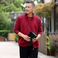 锋非凡 品牌中老年人男装运动套装春秋季三件套户外休闲跑步运动服男士爸爸装父亲装40-50-60岁套装