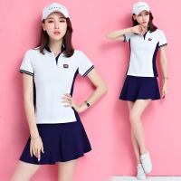 运动套装裙女2020夏季新款短裙休闲幼师工作园服两件套网球服套装