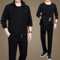 时尚春秋男装帅气休闲中老年运动套装男士潮流大码宽松卫衣外套男