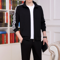 锋非凡 品牌中年运动套装男2021春秋新款休闲两件套加大码爸爸秋装套装男外套