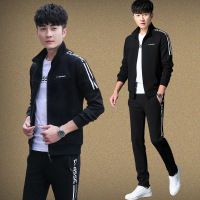 锋非凡 品牌青年帅气男士运动套装春秋季2021新款运动套装男士春秋运动服韩版休闲外套男装一套搭配帅气潮流卫衣两件套