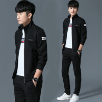 锋非凡 品牌青年帅气男士运动套装春秋季2022新款男士套装三件套2020春秋新款搭配帅气秋装潮流男装休闲运动服套装
