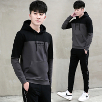 锋非凡 品牌青年帅气男士运动套装春秋季2021新款连帽男士卫衣春秋新款潮流休闲2021春季运动套装男装一套搭配帅气