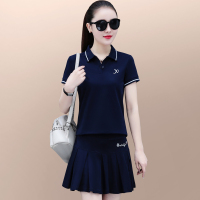 网球裙运动套装女夏2023新款洋气显瘦羽毛球服短袖短裙休闲两件套