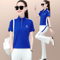休闲运动套装女夏2023年新款宽松洋气显瘦女士广场舞跑步服两件套