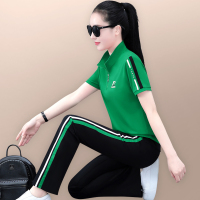 运动服套装女夏2023年新款宽松洋气女士广场舞短袖长裤休闲两件套