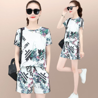 短袖短裤套装女夏季2023新款时尚洋气宽松薄款休闲运动跑步两件套