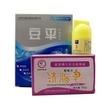 奇力康 豆平护理组合 护肤品豆平霜10g+清脂皂80g男女士保湿套装